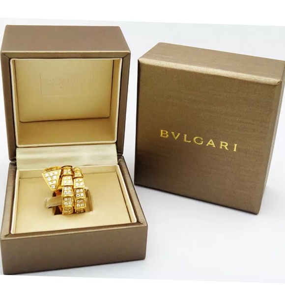 Bulgari Gold 2.85 tcw Diamond Snake Ring Size 7 - Picture 2 of 5